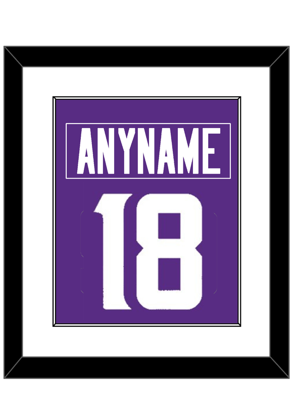 Minnesota Nameplate & Number (Back) Combined - Home Purple - Single Mat 1