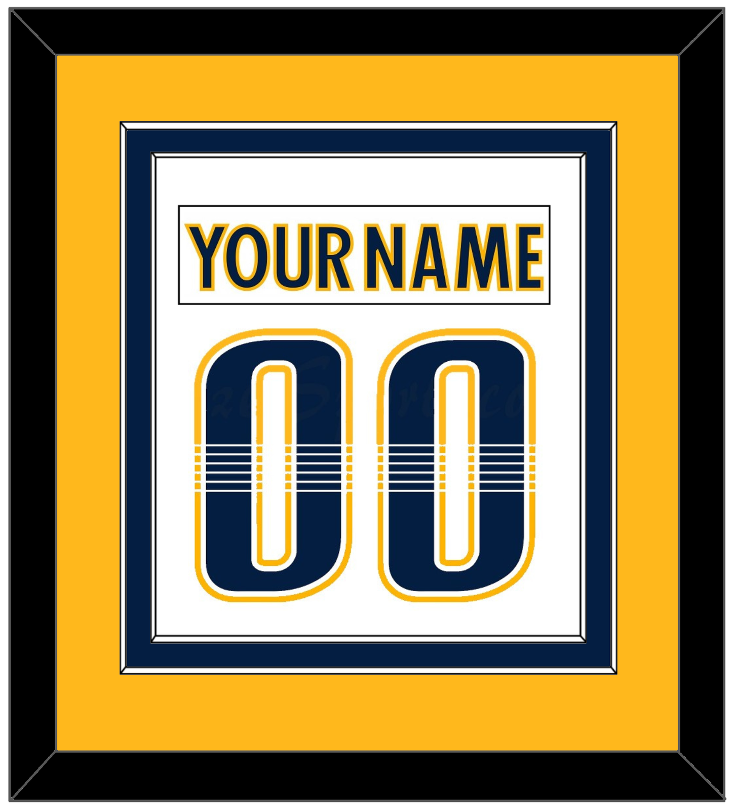 Nashville Nameplate & Number (Back) Combined - Road White - Signature Tier 3