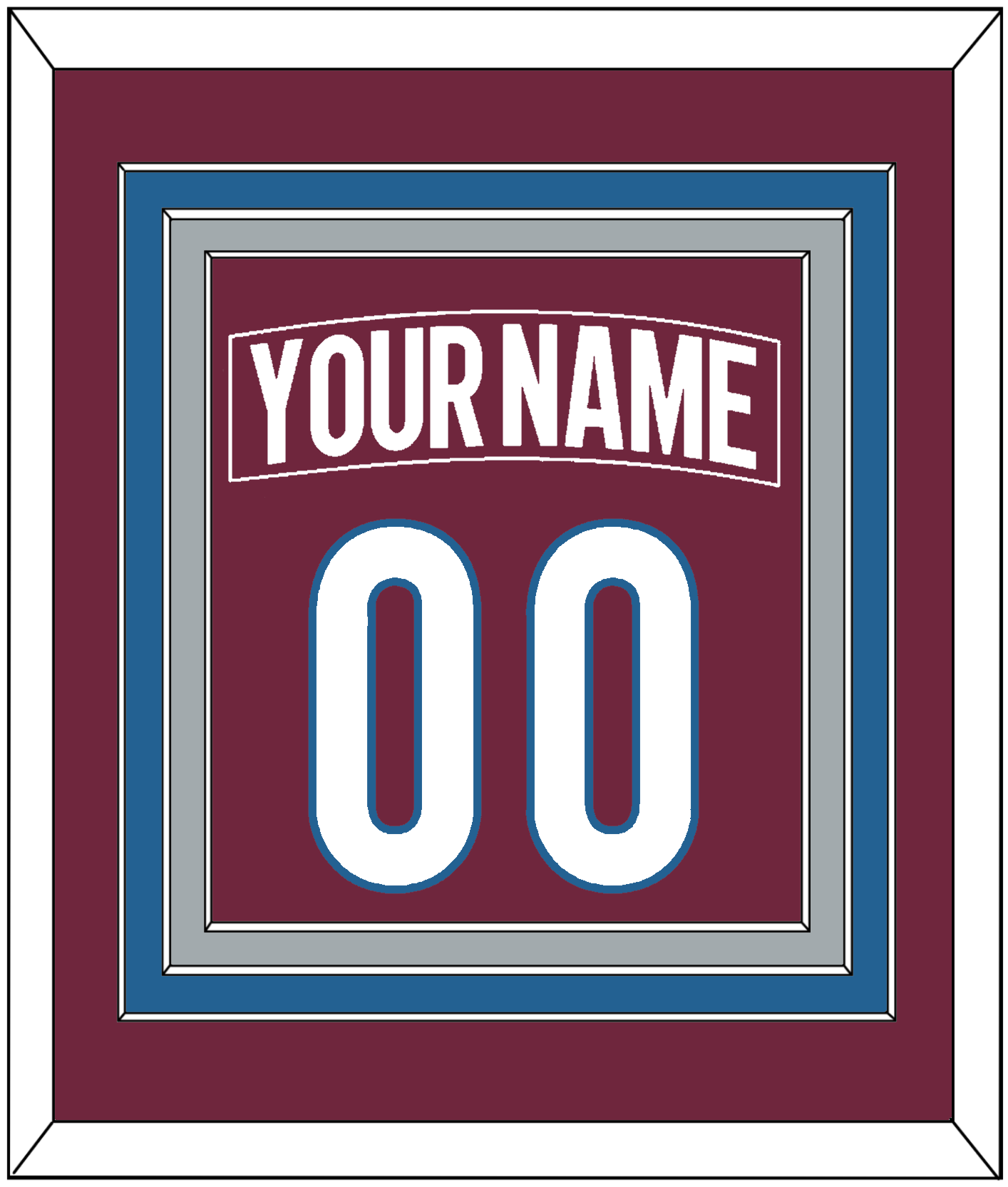 Colorado Nameplate & Number (Back) Combined - Home Burgundy - Premier Tier 2