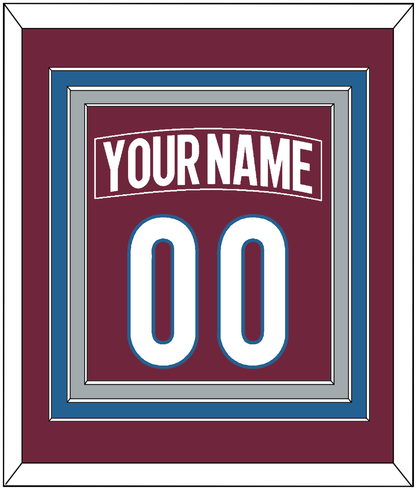 Colorado Nameplate & Number (Back) Combined - Home Burgundy - Premier Tier 2