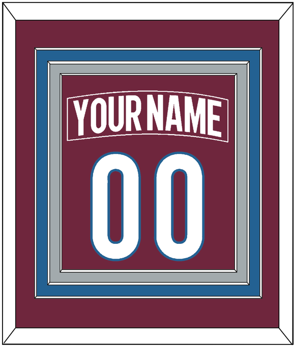 Colorado Nameplate & Number (Back) Combined - Home Burgundy - Triple Mat 2