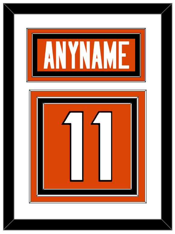 Cincinnati Nameplate & Number (Back) - Home Orange - Triple Mat 1