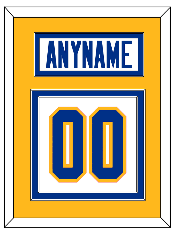Buffalo Nameplate & Number (Back) - Road White - Double Mat 4