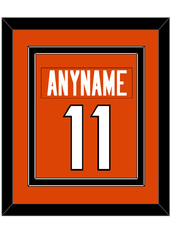 Cincinnati Nameplate & Number (Back) Combined - Home Orange - Double Mat 2