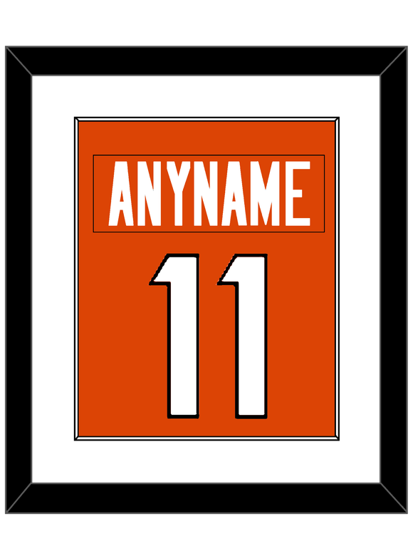 Cincinnati Nameplate & Number (Back) Combined - Home Orange - Single Mat 1