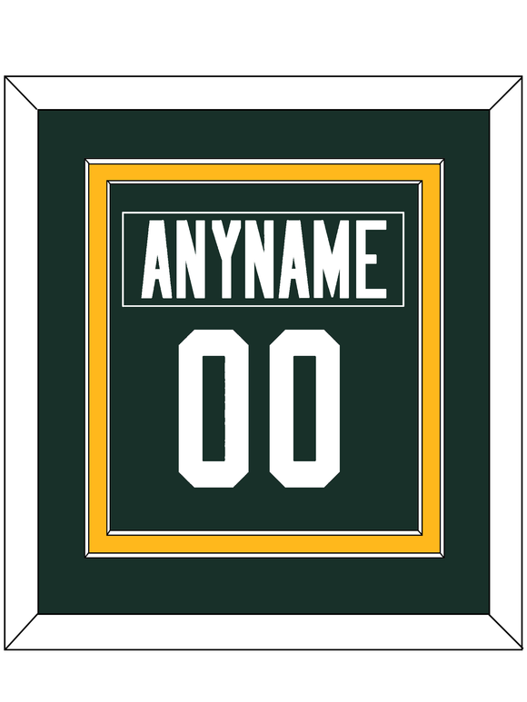 Green Bay Nameplate & Number (Back) Combined - Home Green - Double Mat 2