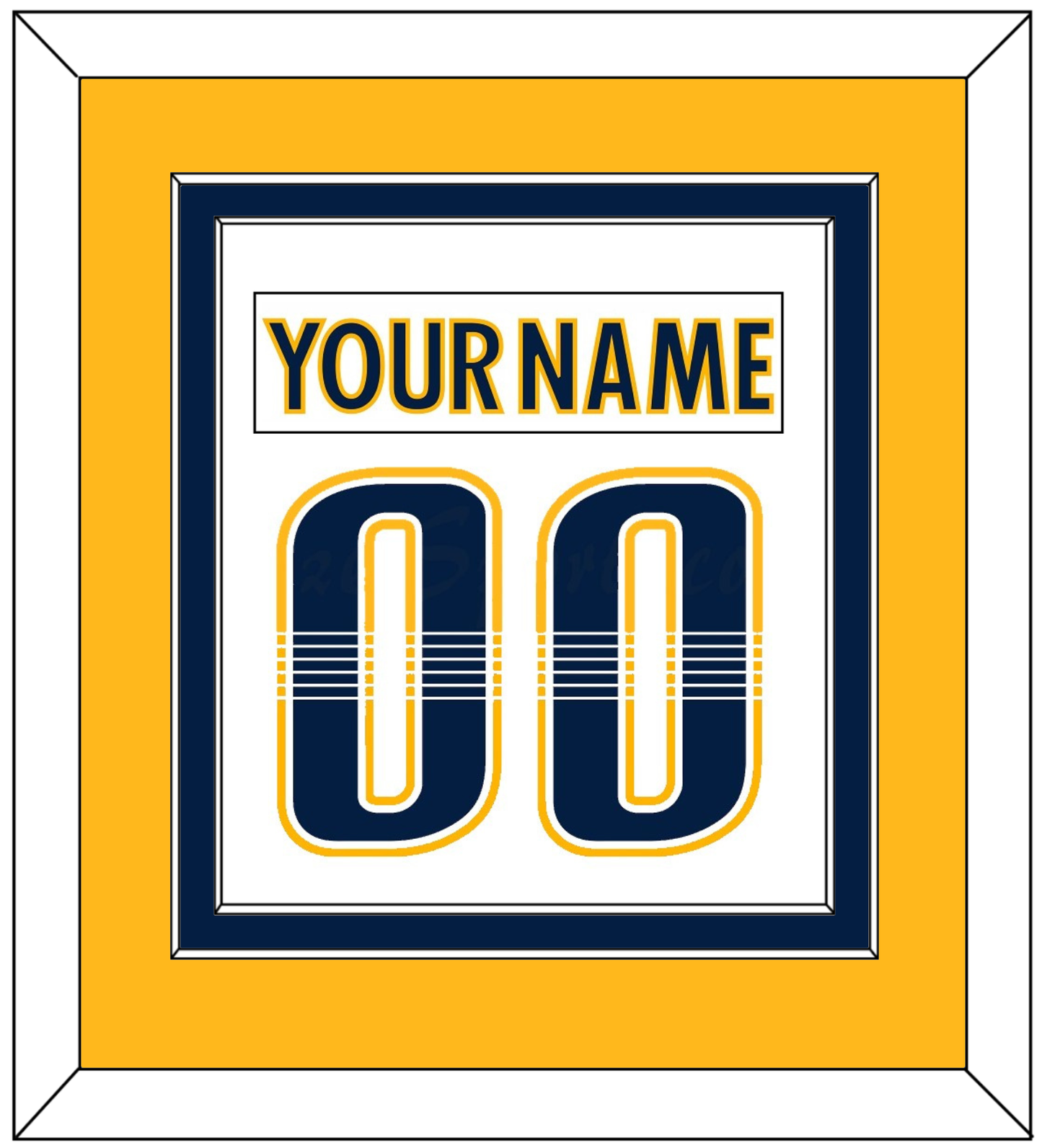 Nashville Nameplate & Number (Back) Combined - Road White - Signature Tier 3
