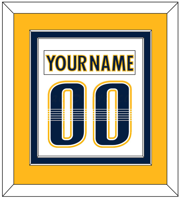 Nashville Nameplate & Number (Back) Combined - Road White - Double Mat 3