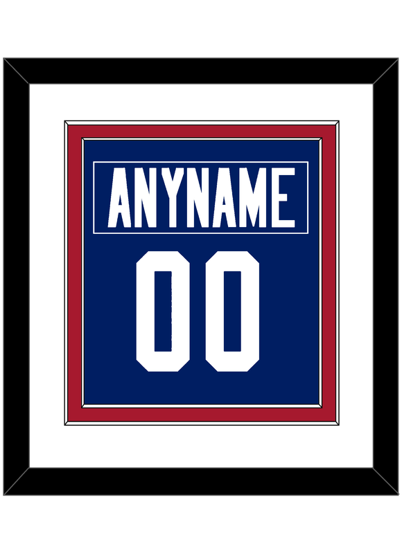 New York Nameplate & Number (Back) Combined - Home Blue - Double Mat 1