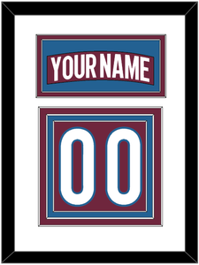 Colorado Nameplate & Number (Back) - Home Burgundy - Triple Mat 1