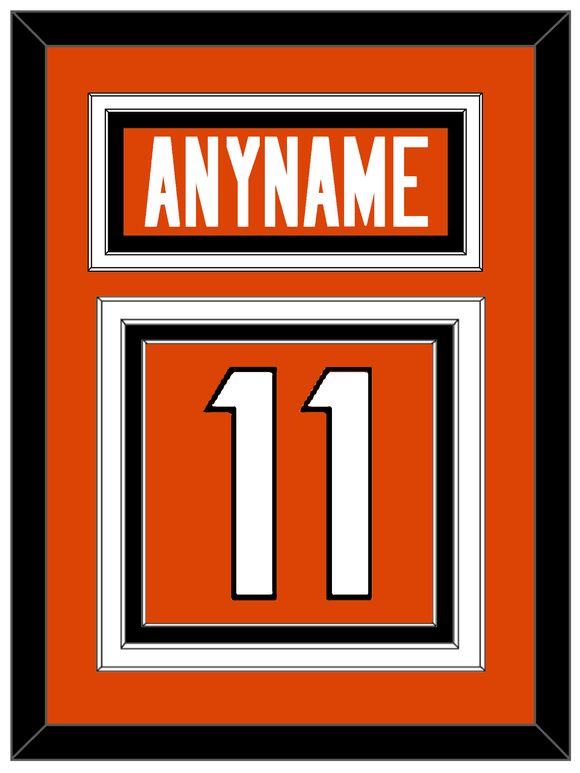 Cincinnati Nameplate & Number (Back) - Home Orange - Triple Mat 2