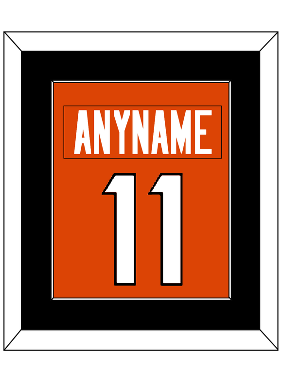 Cincinnati Nameplate & Number (Back) Combined - Home Orange - Single Mat 2