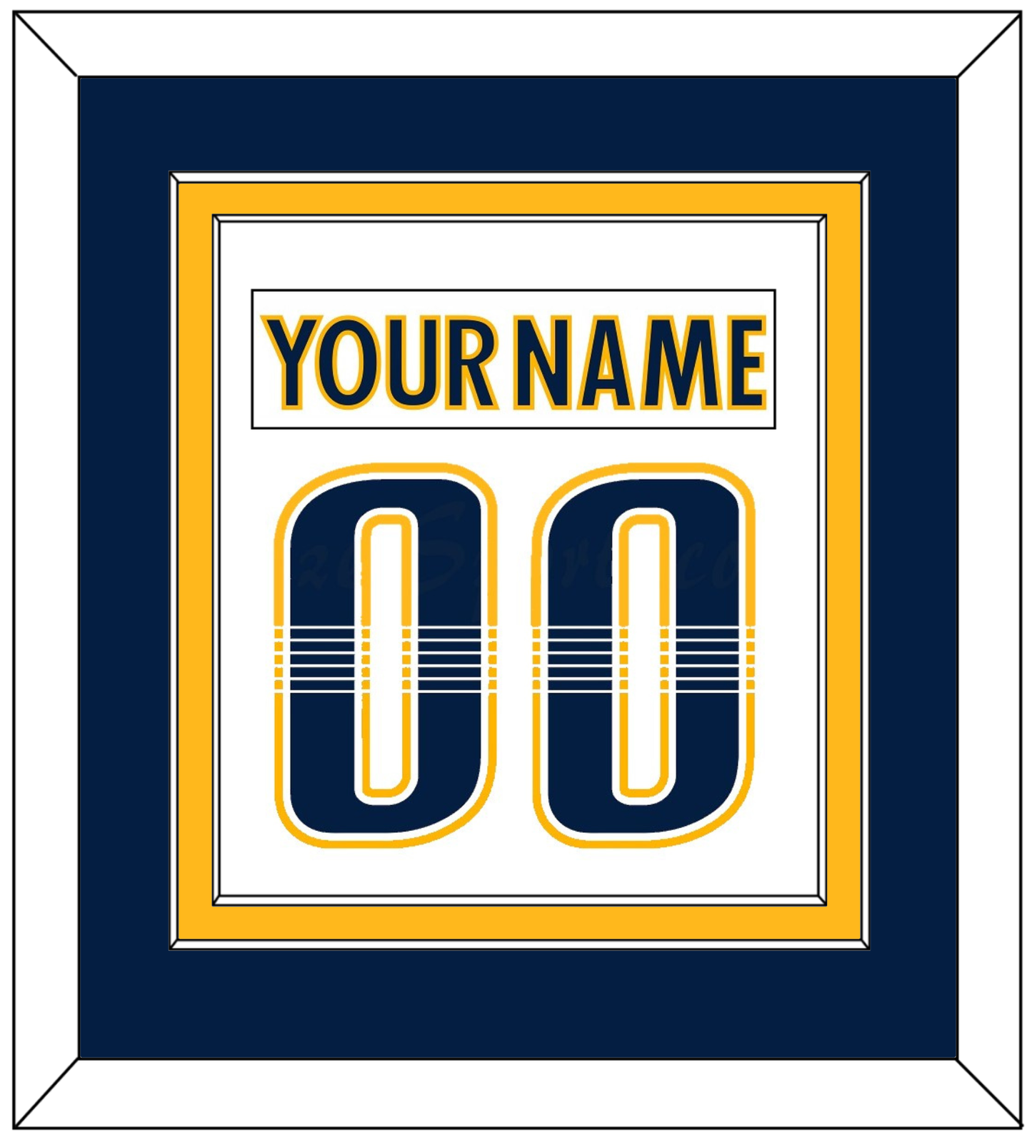 Nashville Nameplate & Number (Back) Combined - Road White - Signature Tier 4