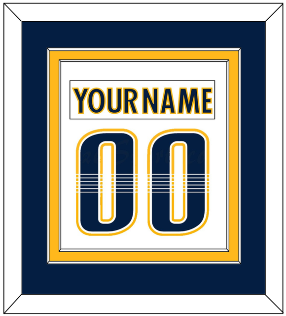 Nashville Nameplate & Number (Back) Combined - Road White - Double Mat 4