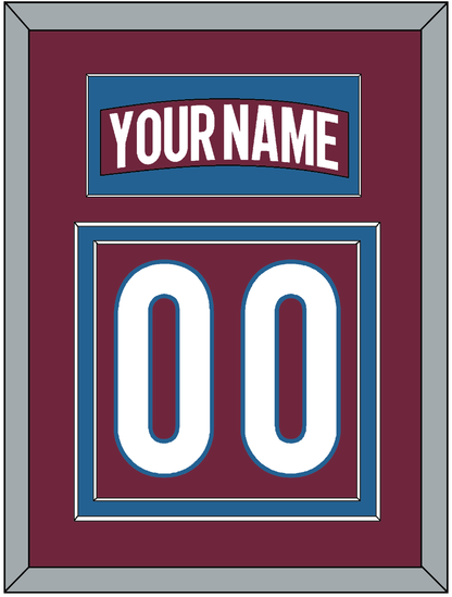 Colorado Nameplate & Number (Back) - Home Burgundy - Signature Tier 2