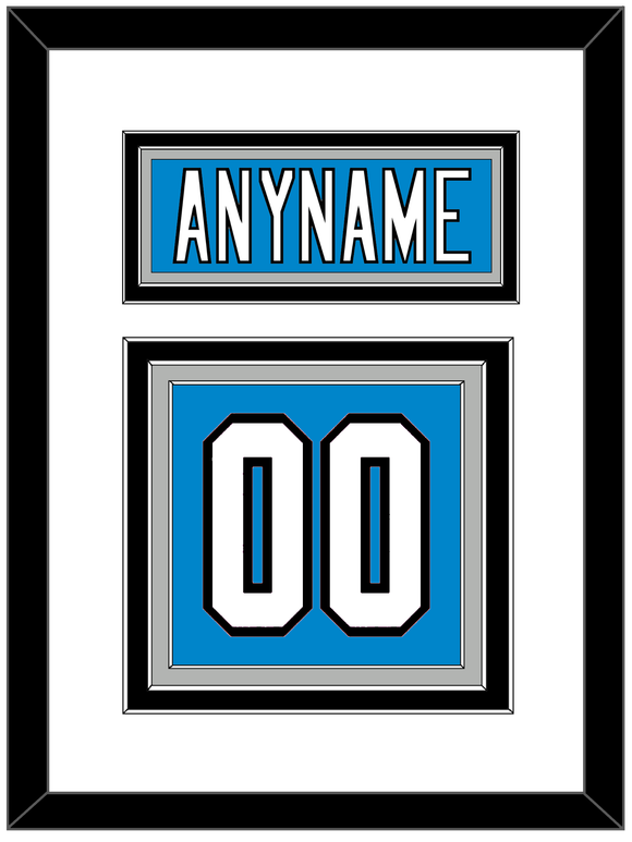 Carolina Nameplate & Number (Back) - Home Blue - Triple Mat 1