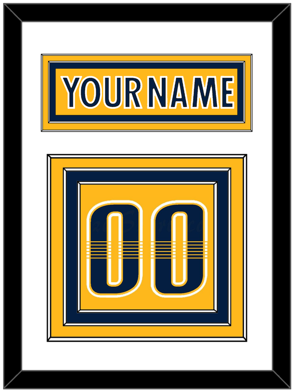 Nashville Nameplate & Number (Back) - Home Gold - Triple Mat 1