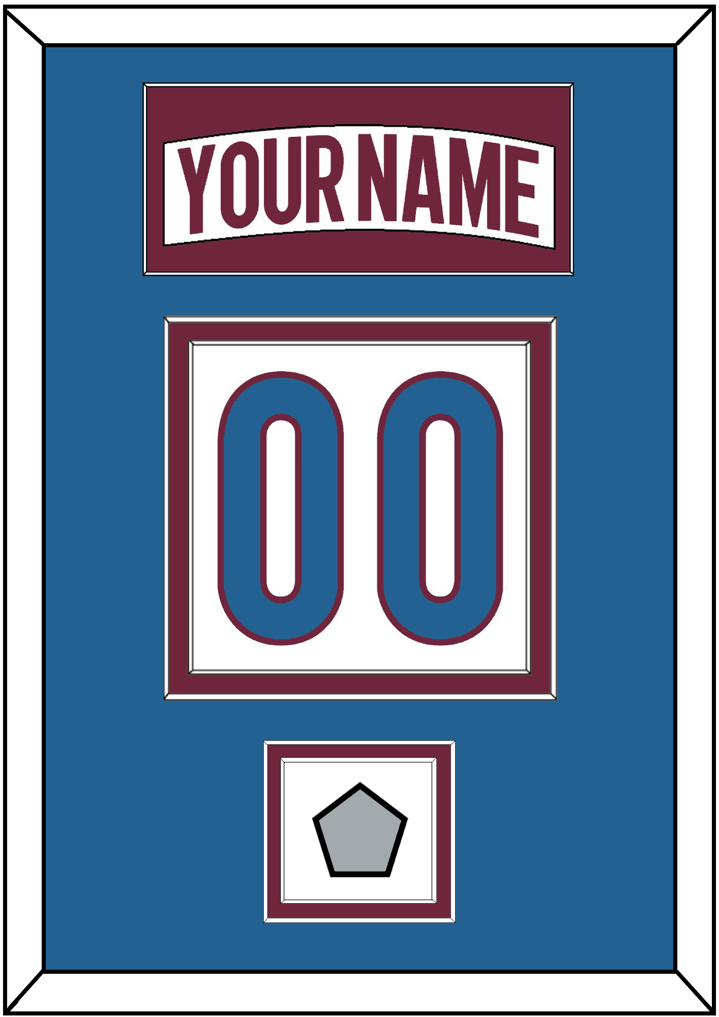 Colorado Nameplate & Number (Back) With Stanley Cup Champions Patch - Road White - Signature Tier 4