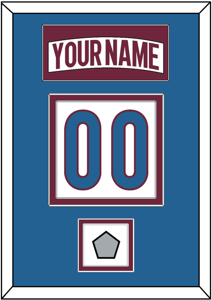 Colorado Nameplate & Number (Back) With Stanley Cup Champions Patch - Road White - Signature Tier 4