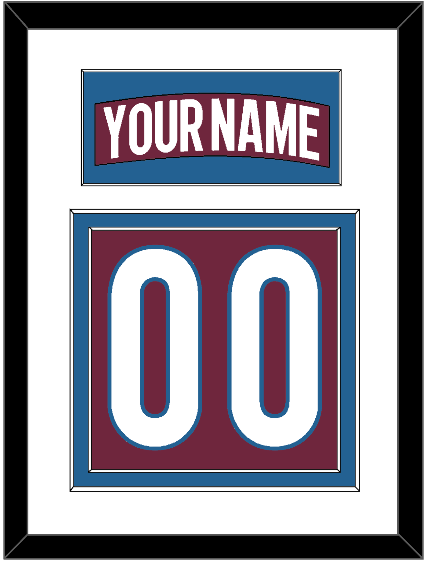 Colorado Nameplate & Number (Back) - Home Burgundy - Signature Tier 1