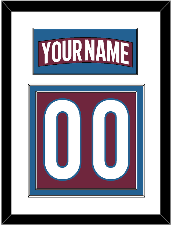 Colorado Nameplate & Number (Back) - Home Burgundy - Double Mat 1