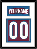 Colorado Nameplate & Number (Back) - Home Burgundy - Double Mat 1