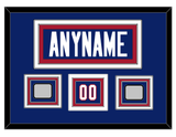 New York Nameplate & Number (Shoulder) With XXI & XXV Super Bowl Jersey Patches - Home Blue (1980-1988) - Triple Mat 2