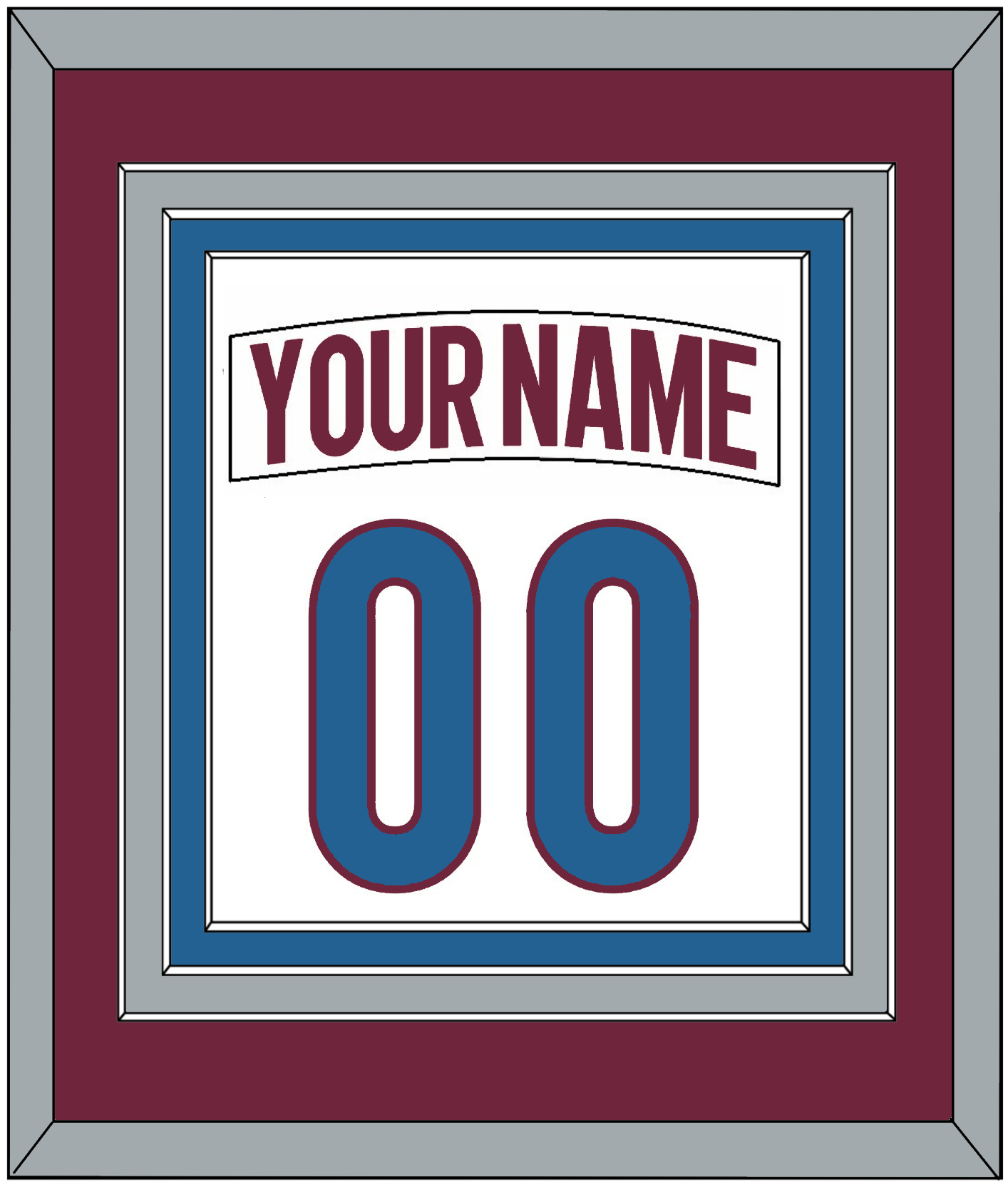 Colorado Nameplate & Number (Back) Combined - Road White - Premier Tier 3