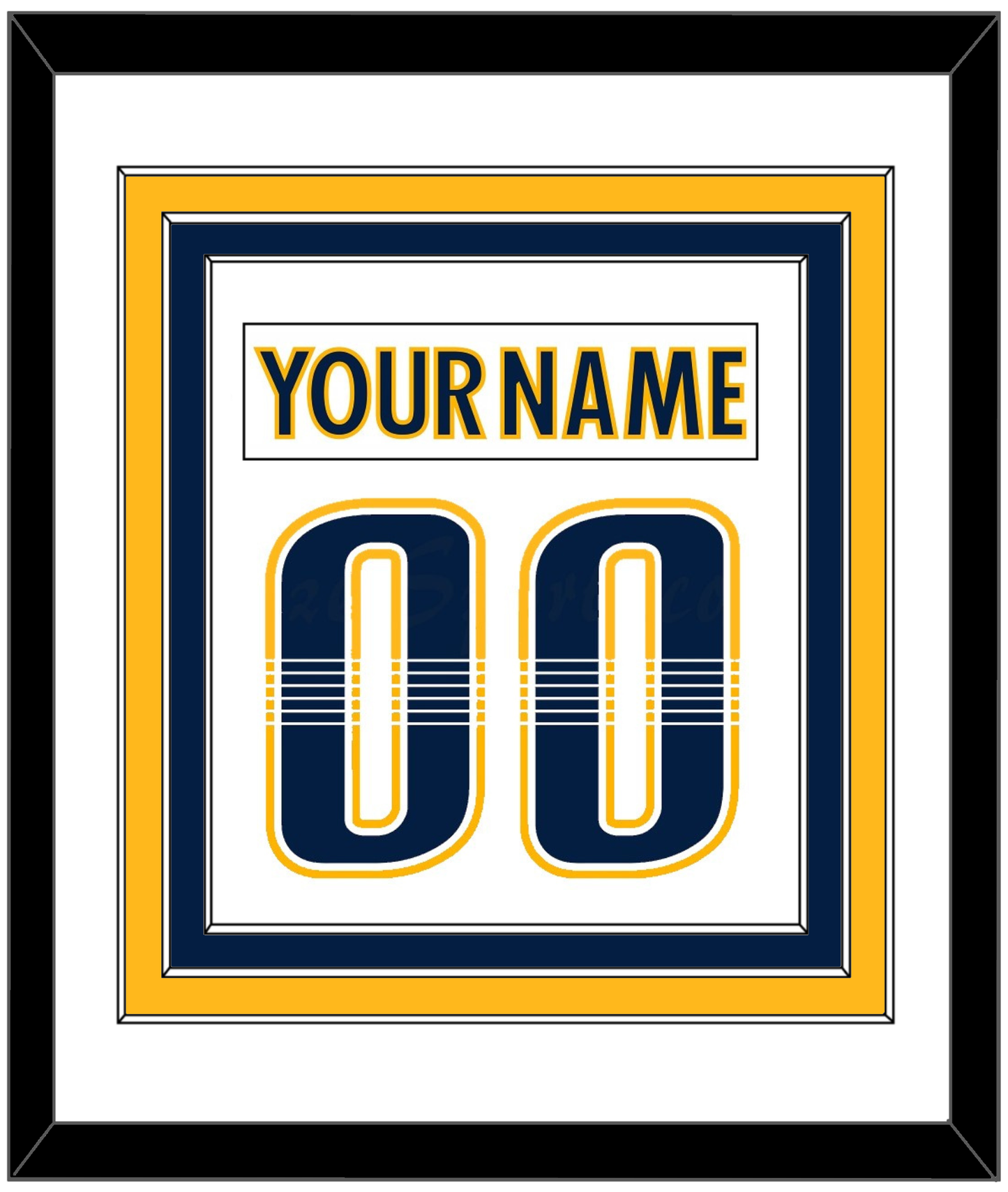 Nashville Nameplate & Number (Back) Combined - Road White - Premier Tier 1