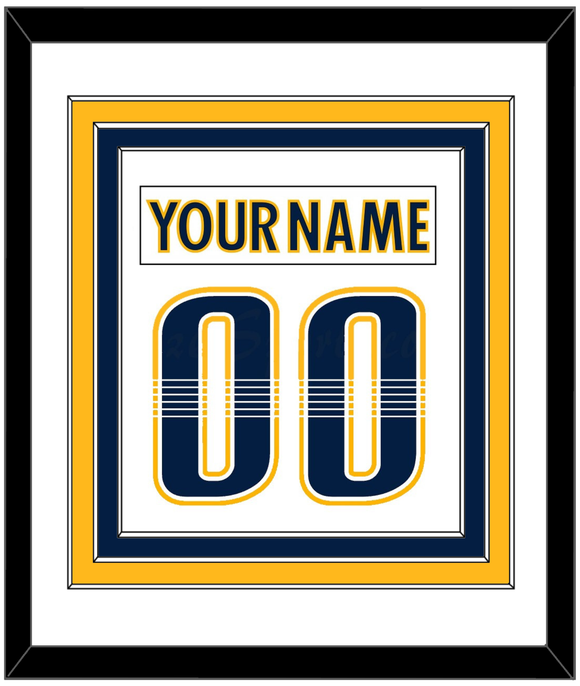 Nashville Nameplate & Number (Back) Combined - Road White - Triple Mat 1