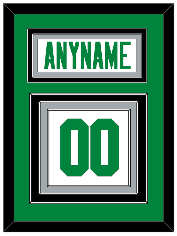 Dallas Nameplate & Number (Back) - Road White - Triple Mat 2
