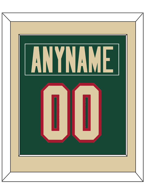 Minnesota Nameplate & Number (Back) Combined - Home Green - Single Mat 3