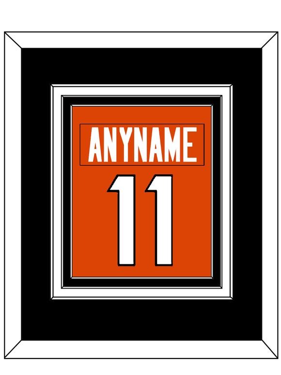 Cincinnati Nameplate & Number (Back) Combined - Home Orange - Triple Mat 3