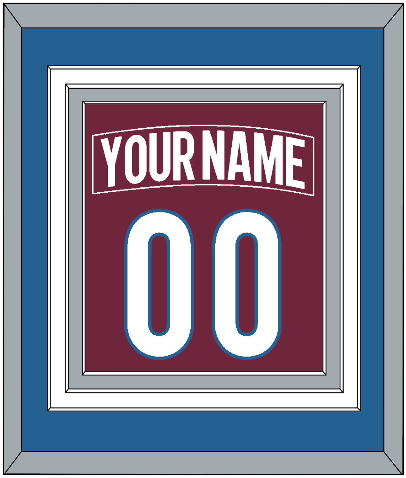 Colorado Nameplate & Number (Back) Combined - Home Burgundy - Premier Tier 3