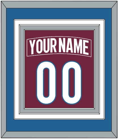 Colorado Nameplate & Number (Back) Combined - Home Burgundy - Premier Tier 3
