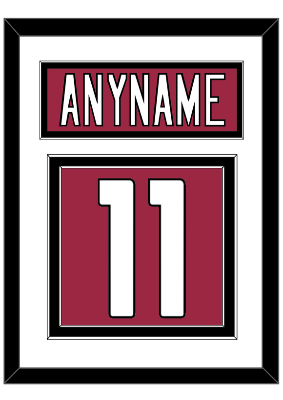Arizona Nameplate & Number (Back) - Home Red - Double Mat 1