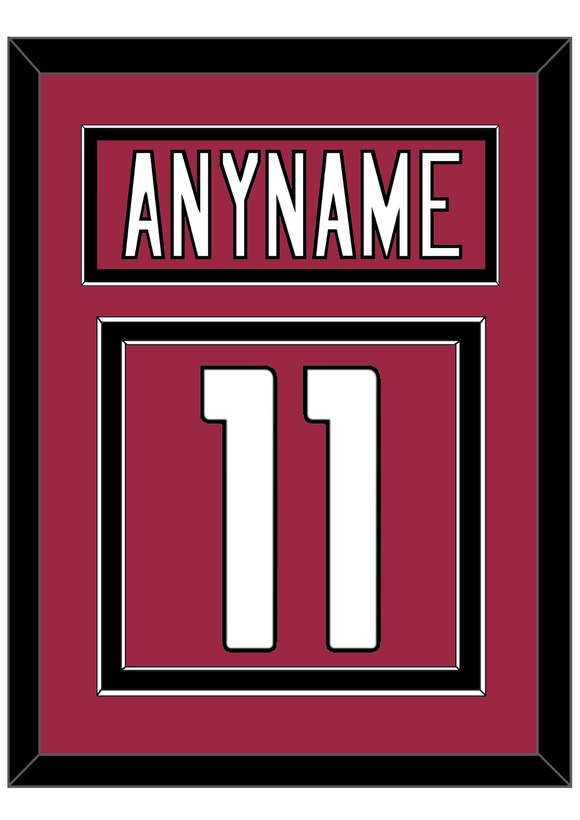 Arizona Nameplate & Number (Back) - Home Red - Double Mat 2