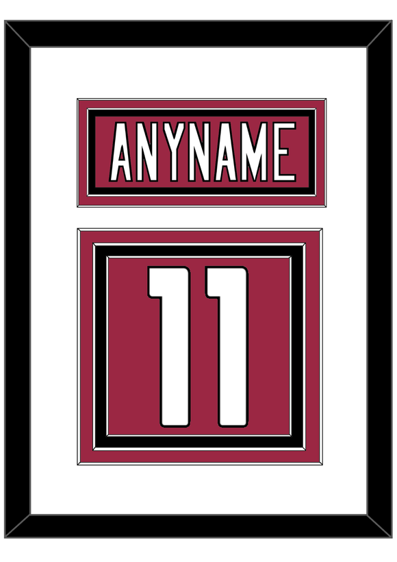 Arizona Nameplate & Number (Back) - Home Red - Triple Mat 1