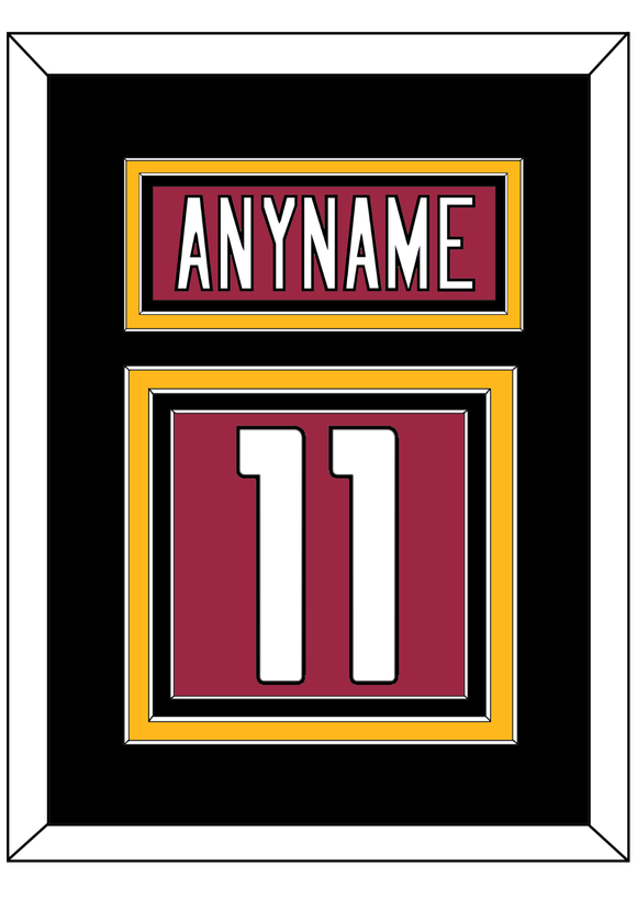 Arizona Nameplate & Number (Back) - Home Red - Triple Mat 6
