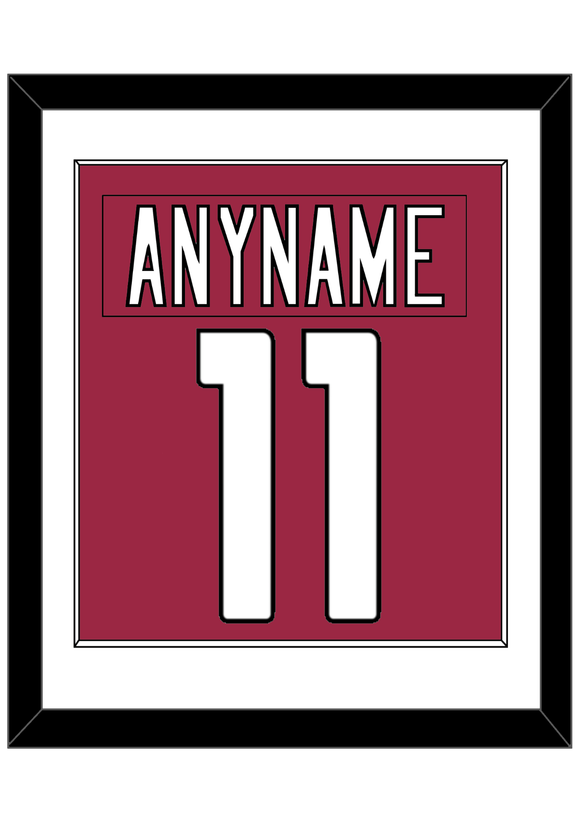 Arizona Nameplate & Number (Back) Combined - Home Red - Single Mat 1