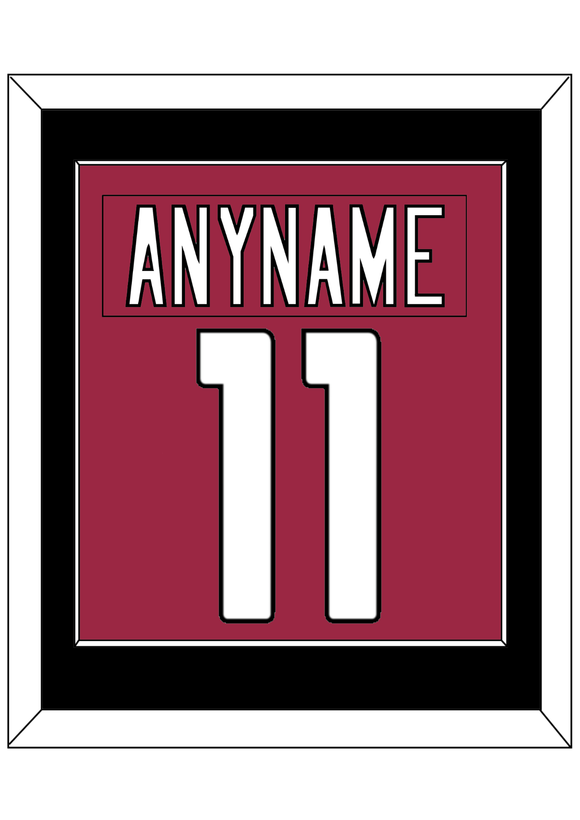 Arizona Nameplate & Number (Back) Combined - Home Red - Single Mat 2