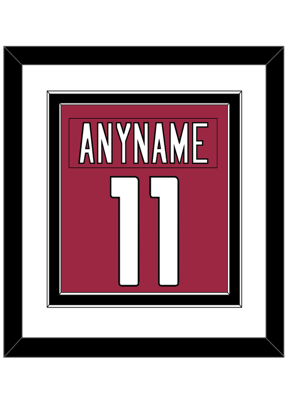 Arizona Nameplate & Number (Back) Combined - Home Red - Double Mat 1