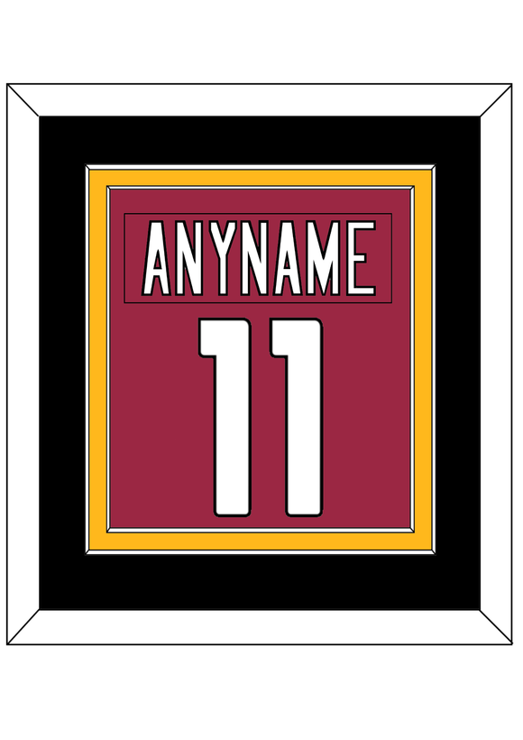 Arizona Nameplate & Number (Back) Combined - Home Red - Double Mat 3