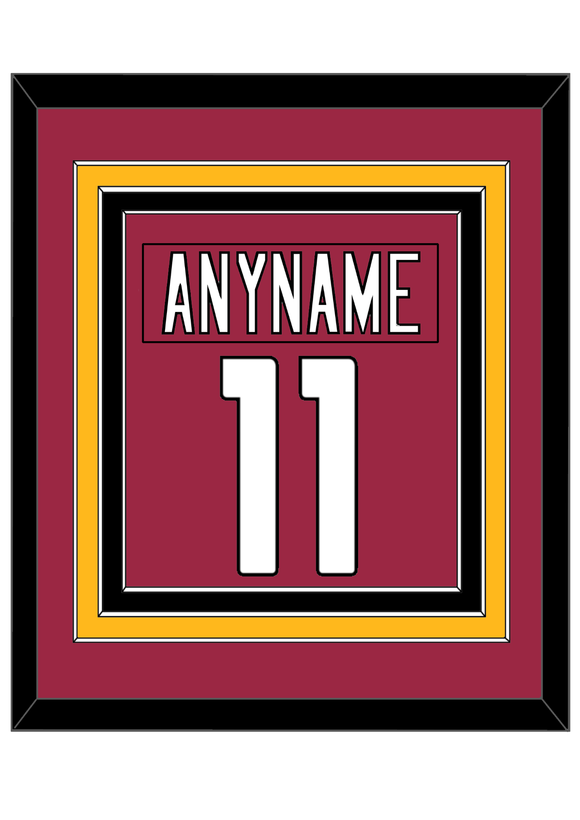 Arizona Nameplate & Number (Back) Combined - Home Red - Triple Mat 3