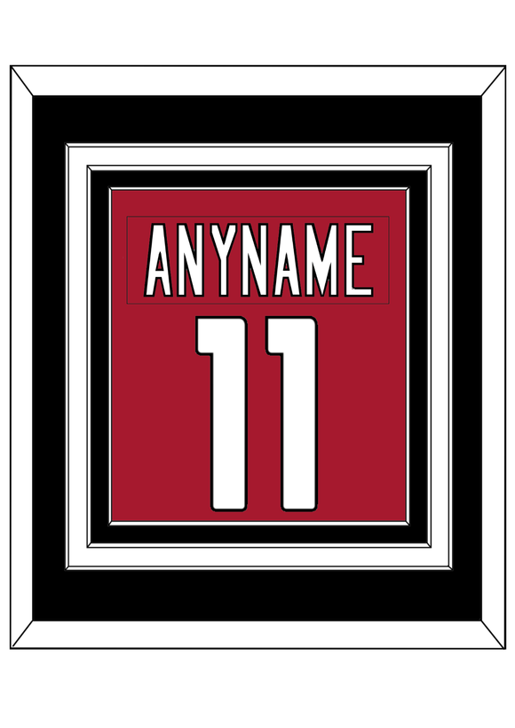 Arizona Nameplate & Number (Back) Combined - Home Red - Triple Mat 4