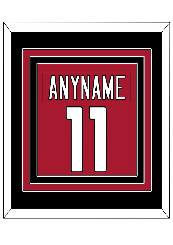 Arizona Nameplate & Number (Back) Combined - Home Red - Triple Mat 5