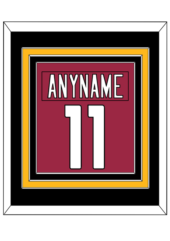 Arizona Nameplate & Number (Back) Combined - Home Red - Triple Mat 6