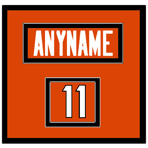 Cincinnati Nameplate & Number (Shoulder) - Home Orange - Double Mat 2