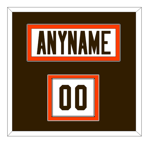 Cleveland Nameplate & Number (Shoulder) - Road White - Double Mat 2