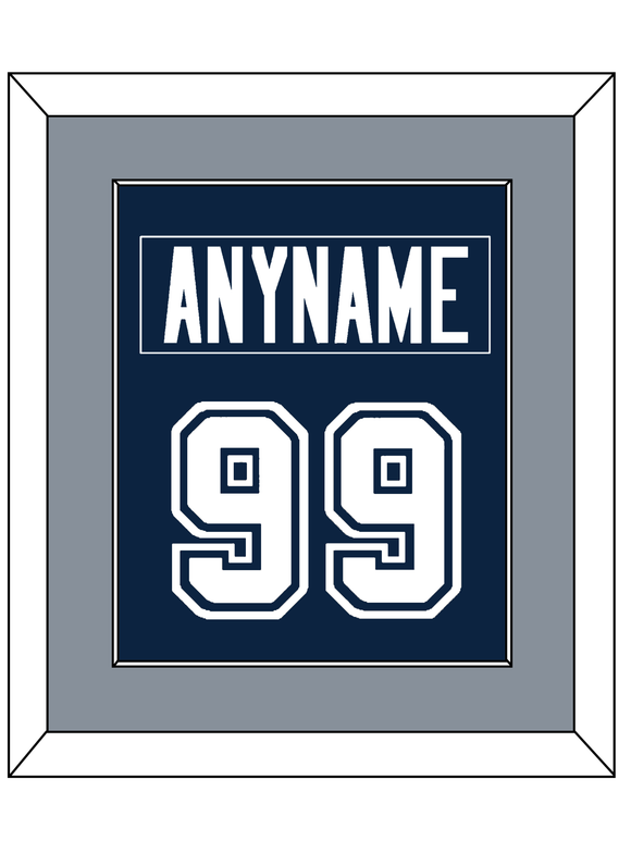Dallas Nameplate & Number (Back) Combined - Blue Jersey - Single Mat 2